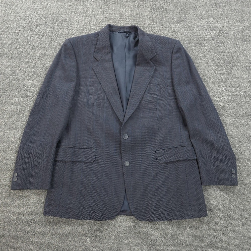 Yves Saint Laurent Blazer Mens 42 Regular Blue Pinstripe Wool Eaton Coat Jacket